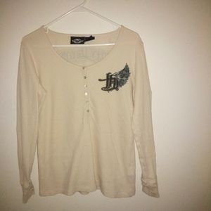 Harley Davidson Long Sleeve Shirt Medium Wings, Sequins